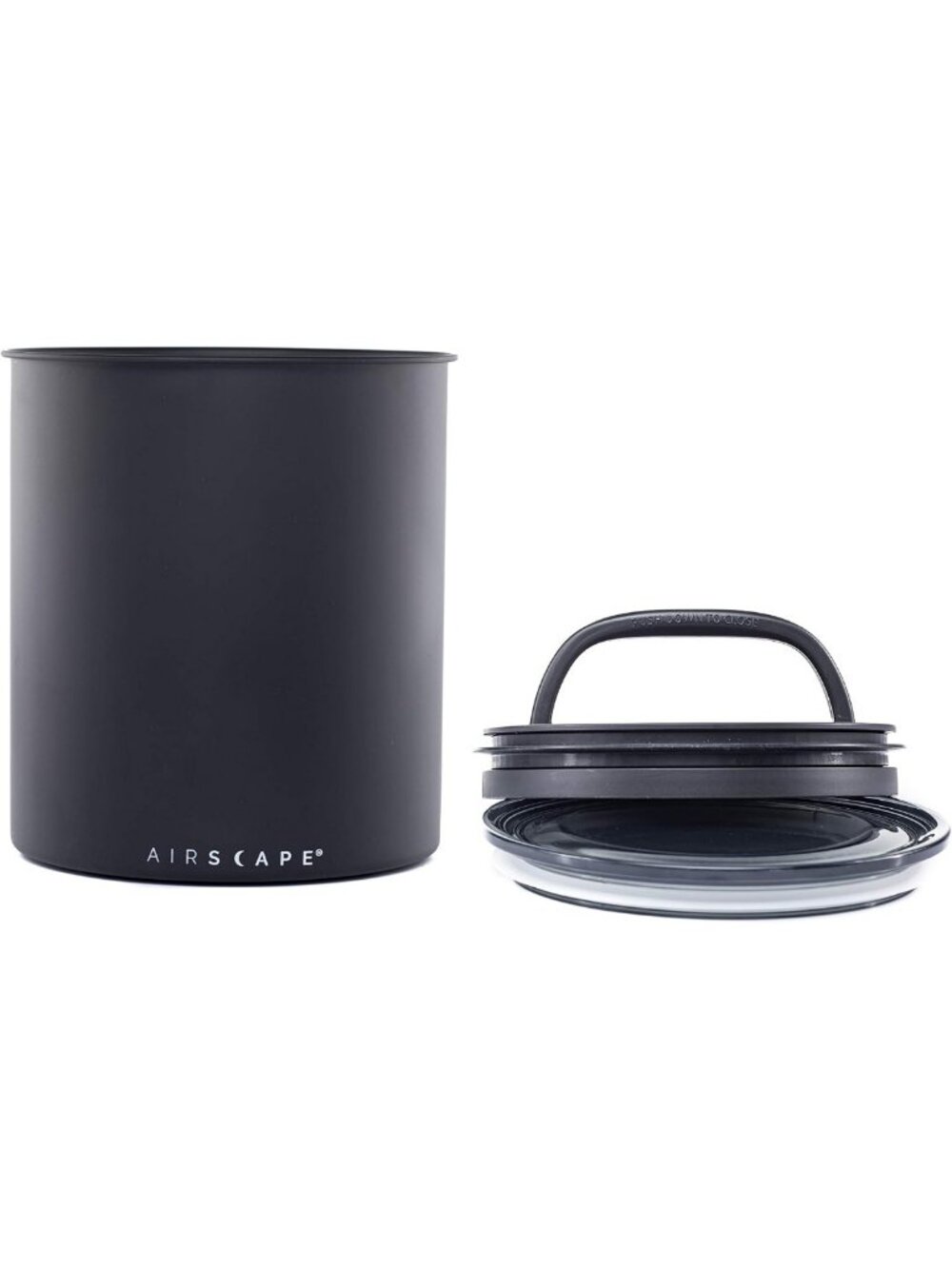Matte Black Coffee Storage Canister - 2.2 lbs Capacity, Airtight Seal, Freshness
